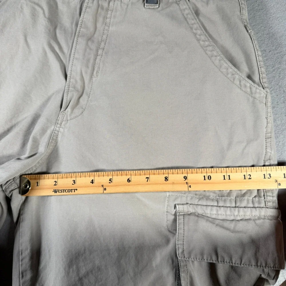 Jnco 85 Mens Khaki Cargo Shorts 36 Heavy Duty Twill Camo‎ Trim M2867CC Patches
